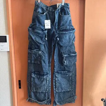 멀티 포켓 다크 블루 데님 팬츠 40