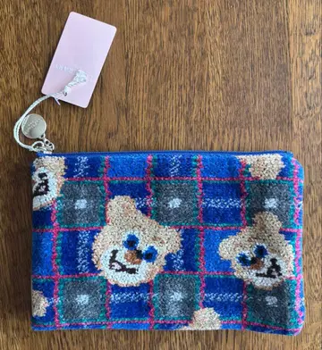 미사용 새상품 페이러 고베 타탄 테디 플랫 파우치 파우치 고베 한정판