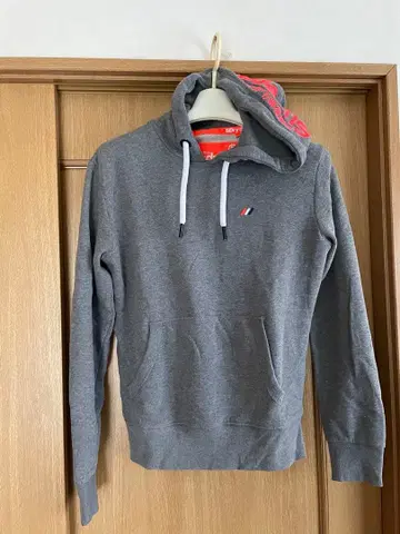 Superdry 그레이 후드 부착 CoralDesign 후드티 M