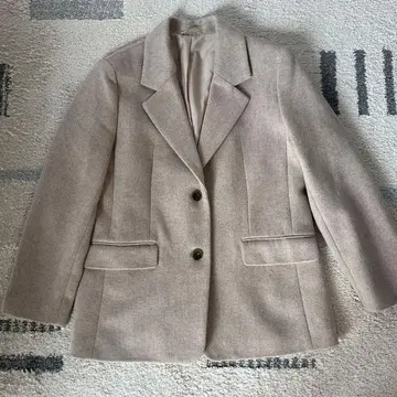 베이지 테일러드 자켓 울 혼방