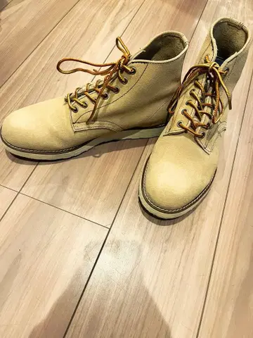 천연 가죽 베이지 스웨이드 부츠 하이컷 26.5cm 세터