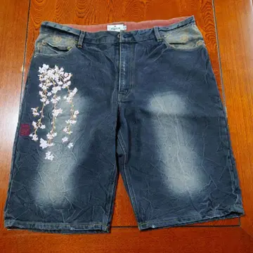 일본풍 패턴 청바지 하프 팬츠