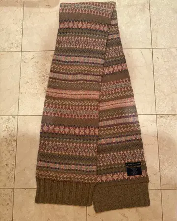 랄프 로렌 페어아일 롱 머플러 캐시미어 혼방