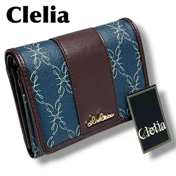 [ 미사용품 ] Clelia 클레리아 이단 접이식 지갑 컴팩트 블루 계열