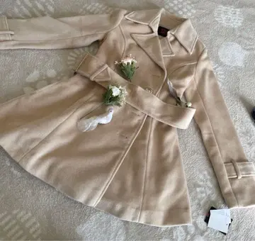 핑크 믹스 베이지 트렌치코트 여성용 M