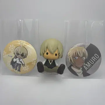 명탐정 코난 아무로 토오루 페타 인형 캔뱃지 3개 세트