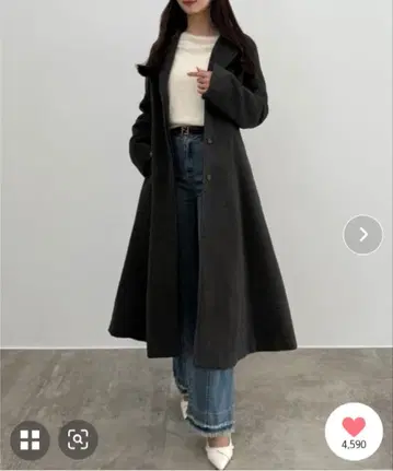 새상품 JUNOAH CENEA 허리 쉐이프 싱글 체스터 코트 M