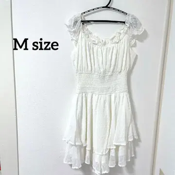 슬리브리스 미니 살로펫 [ M ] 화이트 도트 무늬 프릴 귀여운 하늘하늘