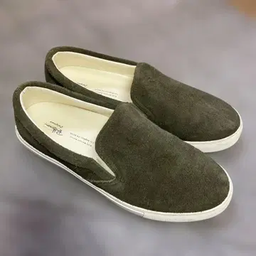 론 헤르만 여성용 올리브 그린 스웨이드 슬립온 25.0cm