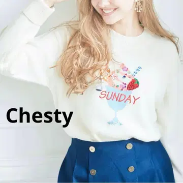 체스티 아이스크림 니트 완판템 화이트 Chesty