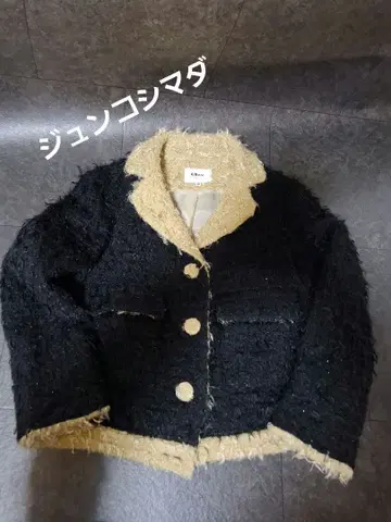 트위드 자켓 38 사이즈 블랙/베이지 준코 시마다