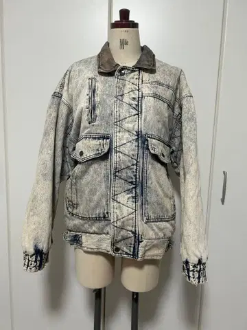 데님 자켓 화이트/블루