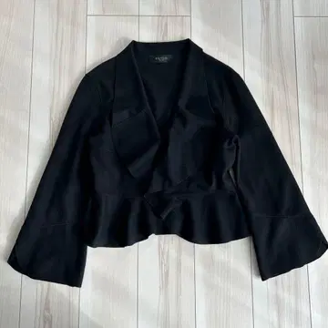 세련된 COTOO 자켓 가디건 겉옷 아우터 플레어 페플럼 블랙