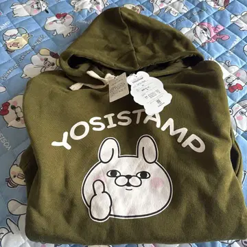 YOSISTAMP 올리브색 M 사이즈 후드티