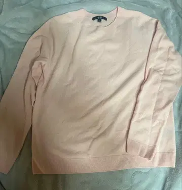 유니클로 3D 캐시미어 크루넥 스웨터 핑크 L