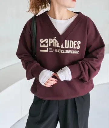 spick&span / La Hutte 라유트 별주 브이넥 맨투맨