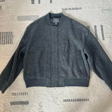 H&M - 울 혼방 다크 그레이 점퍼 블루종 US-XL