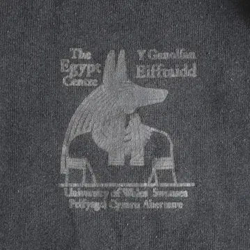 구제 90s 빈티지 스완지 대학 아누비스 신 로고 래글런 맨투맨