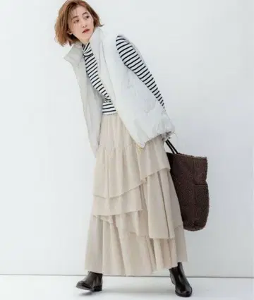 23구 충전솜 패딩 베스트 아이보리 38