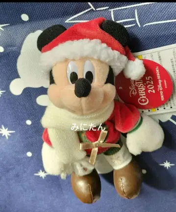 미키 인형 배지 크리스마스 2025 디즈니 크리스마스  배지