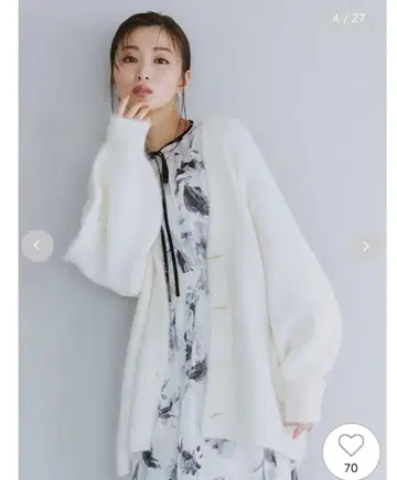 CELFORD 셀포드 헤어리 미디 기장 가디건