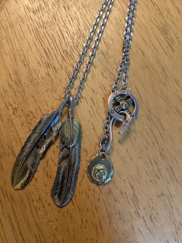 고로즈풍 페더 2연 목걸이