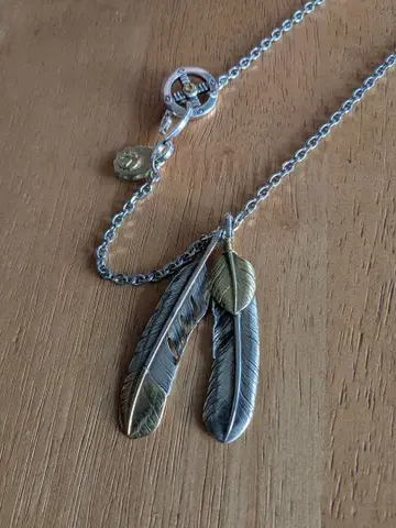 고로즈풍 페더 2연 목걸이