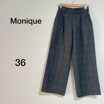 여성용 Monique 체크 무늬 와이드 팬츠 사이즈 36