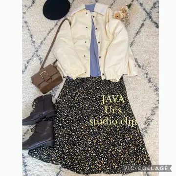 걸리시 보아 코트 스커트 코디 3종 세트