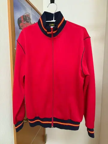 트랙 자켓 빨간색 저지