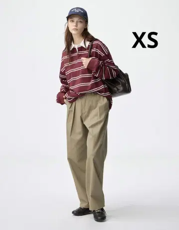 GU 치노 배럴 레그 턱 팬츠