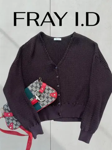 FRAY I.D 플라이아이디 다크 브라운 돌먼 가디건