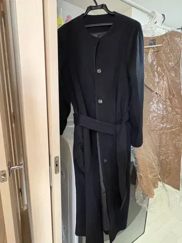 Posh Aroma 캐시미어 100% 블랙 롱 코트 M 사이즈