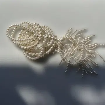 화이트 펄 다층 팔찌 10연 덥스타 액세서리