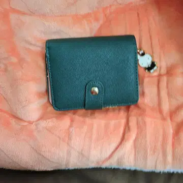 다크 그린 접이식 지갑 자수 디자인