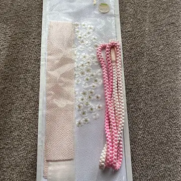 반 겹쳐 입는 띠 허리띠 세트 옅은 핑크