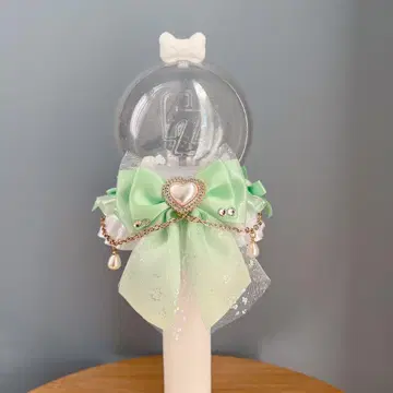 응원봉 리본 민트 그린 그린 응원봉 데코