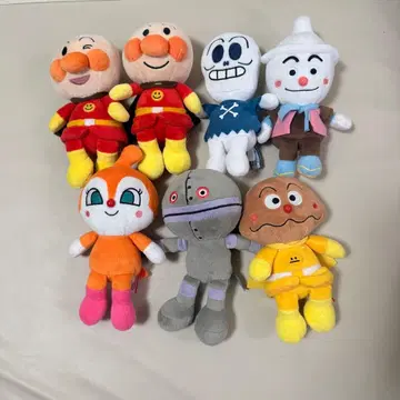 호빵맨 봉제 인형 7체 세트 프리치 비즈