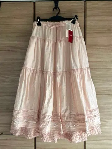 * PINK HOUSE 핑크하우스 프릴 리본 플레어 스커트 핑크