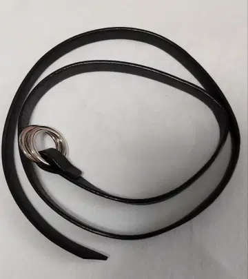 그레이스 콘티넨탈 블랙 가죽 더블 링 벨트 미사용 택 포함