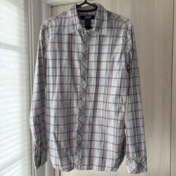 SDSL 자수 체크 무늬 긴팔 셔츠