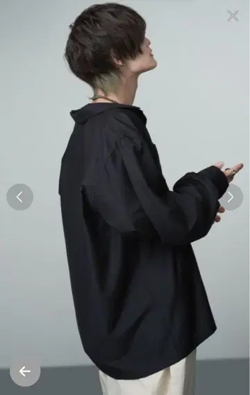 [ ADRER ] 돌먼 슬리브 오픈 카라 셔츠