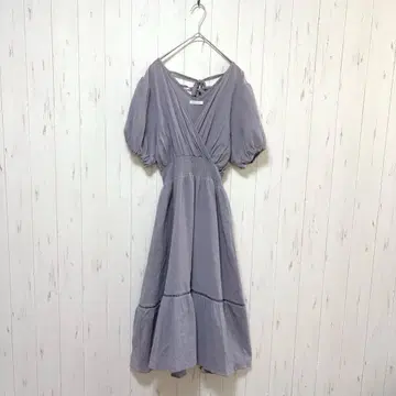 Y117 올리브데올리브 롱 원피스 카슈쿨 퍼플 반팔