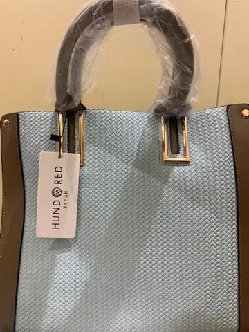 HUNDRED JAPAN 스카이블루 베이지 토트백