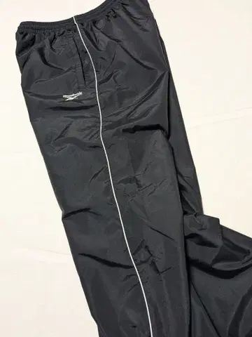 90s 리복 사이드 라인 나일론 팬츠 블랙