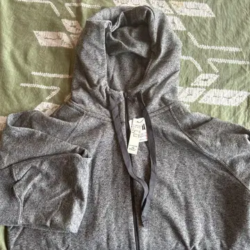 그레이 더블 지퍼 후드 부착 후드티 QVC (Lucca)