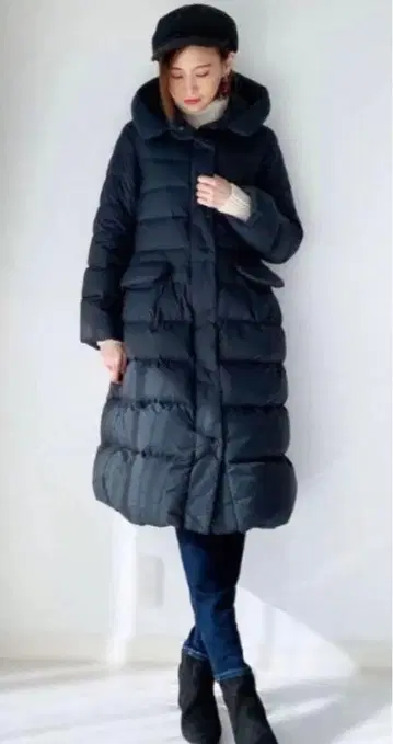 새상품급 +J 유니클로 질 샌더 울트라 라이트 다운 후디드 코트