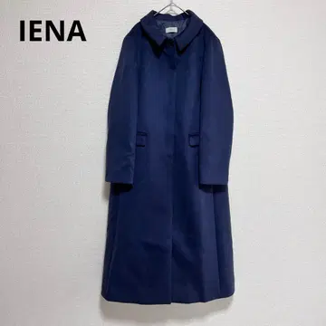 컨디션 최상 이에나 비버 트라페즈 코트 네이비 38 롱 코트
