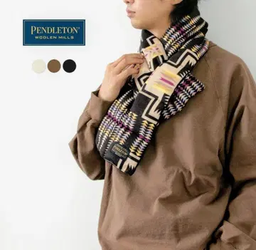 PENDLETON 다운 머플러 블랙 펜들턴