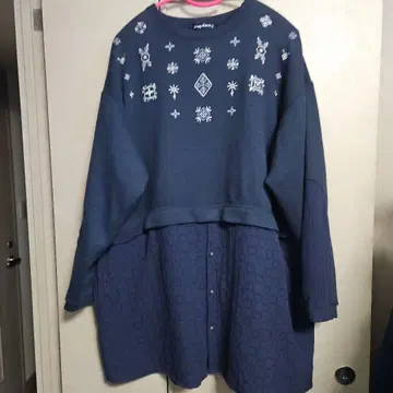 드럭 스토어즈 자수 네이비 튜닉